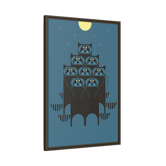 Raccpack Charley Harper Framed Giclee Print on Stretched Canvas