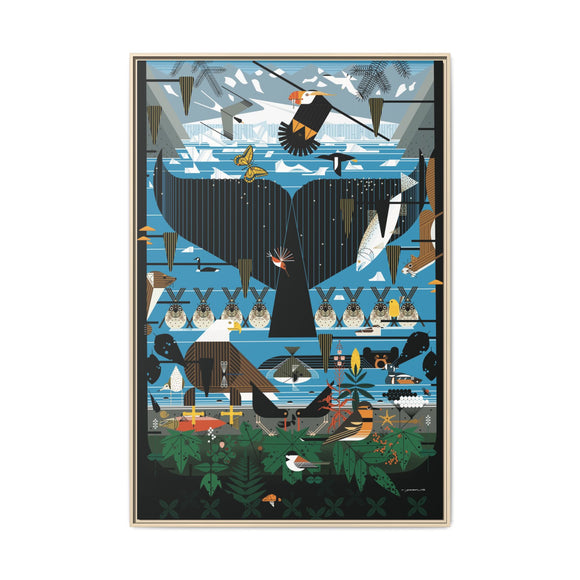 Glacier Bay Charley Harper Framed Giclee Print Stretched On Canvas
