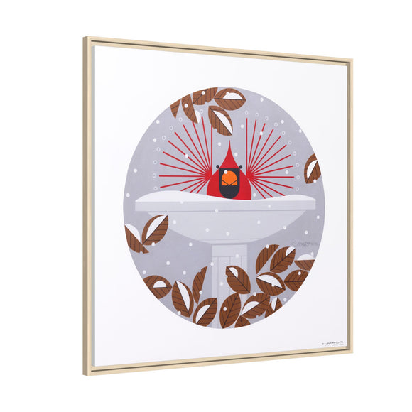 B-r-r-r-r-rdbath Charley Harper Framed Giclee Print on Stretched Canvas
