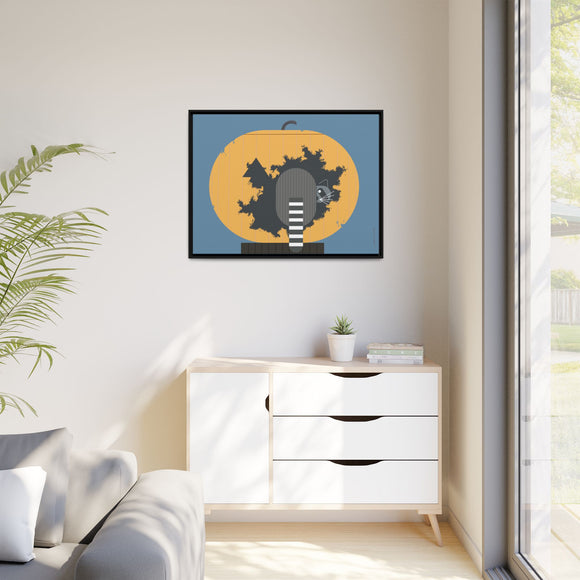 Racc-O-Lantern Charley Harper Framed Giclee Print Stretched On Canvas