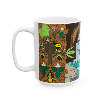 EDGE CEDAR FALLS Charley Harper Ceramic Mug, 15oz