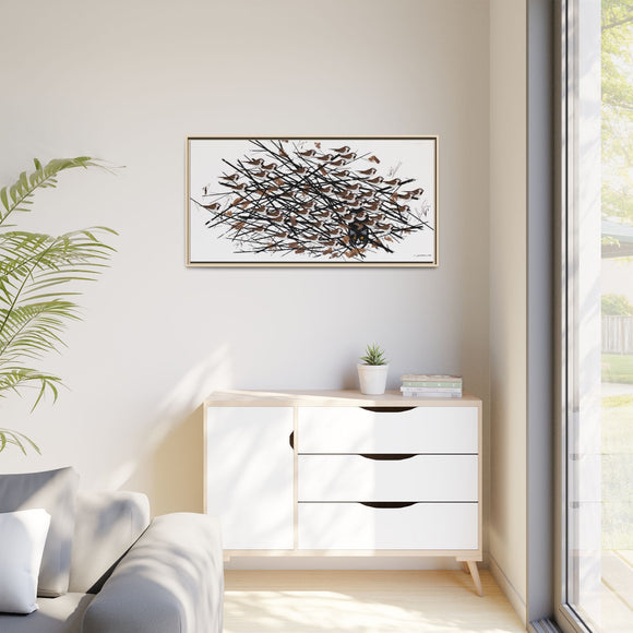 His Eyes Are On The Sparrow Charley Harper Framed Giclee Print Stretched on Canvas