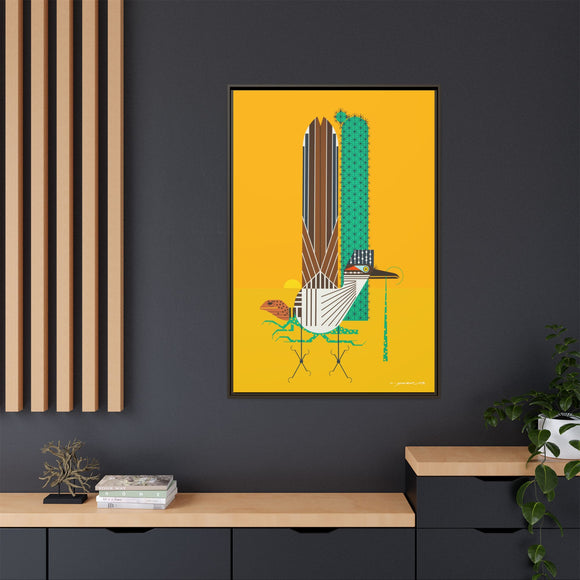 Tall Tail Charley Harper  Framed Giclee on Stretched Canvas Wall Art Southwest Mid-Century Modern Art