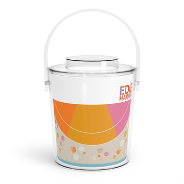 Edie Harper Sandpeeper Acrylic Ice Bucket with Tongs