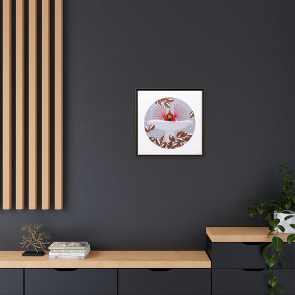 B-r-r-r-r-rdbath Charley Harper Framed Giclee Print on Stretched Canvas