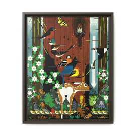 Charley Harper Sierra Range—National Park Service Commission 1990 Framed Giclee Wrapped Canvas Wall Art - 0