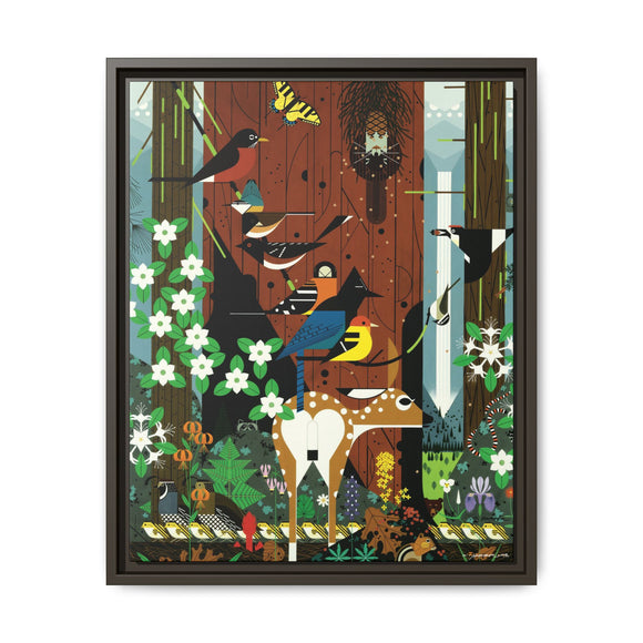 Charley Harper Sierra Range—National Park Service Commission 1990 Framed Giclee Wrapped Canvas Wall Art