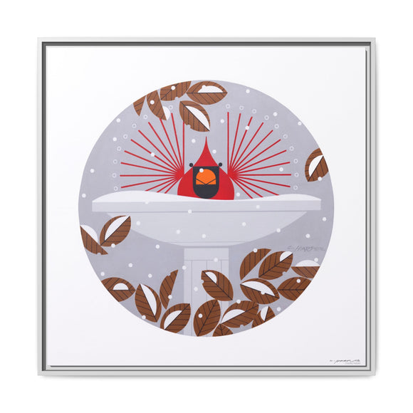 B-r-r-r-r-rdbath Charley Harper Framed Giclee Print on Stretched Canvas