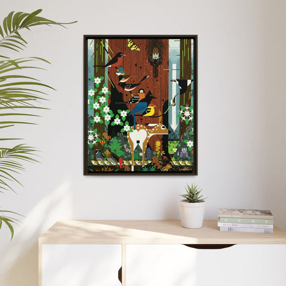 Charley Harper Sierra Range—National Park Service Commission 1990 Framed Giclee Wrapped Canvas Wall Art