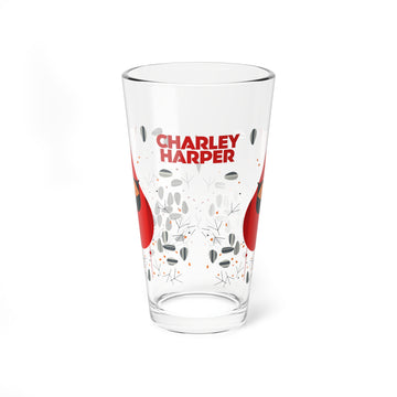Cardinal Close Up Charley Harper Pint Glass, 16oz - 0