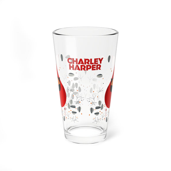Cardinal Close Up Charley Harper Pint Glass, 16oz