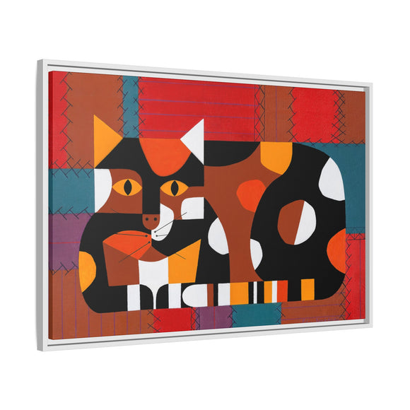 Edie Harper Crazy Cat Crazy Quilt Framed Giclee On Stretched Canvas Print