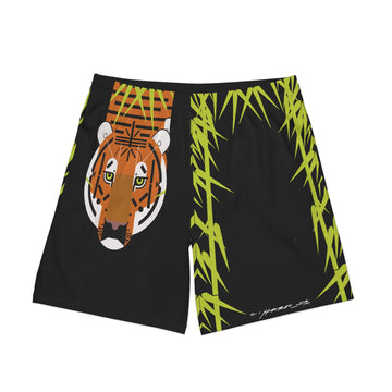 Charley Harper Tiger Men's Elastic Beach Shorts - 0