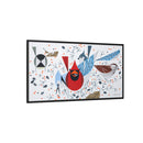Charley Harper Birdfeeders Framed Giclee Stretched on Canvas Print Wall Art-Minimal Realism Style Wildlife With Cardinals & Blue Jays-18