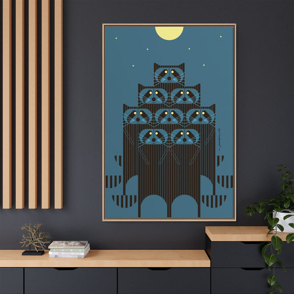 Racpack Charley Harper Framed Giclee Print on Stretched Canvas
