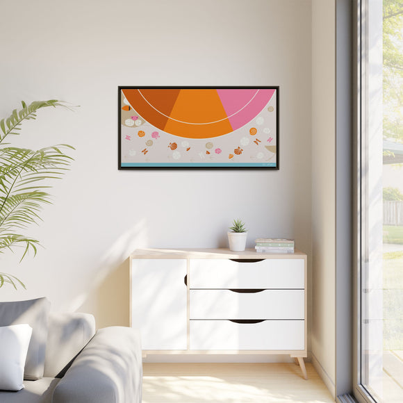 Sand Peeper Edie Harper Framed Giclee Print Stretched On Canvas