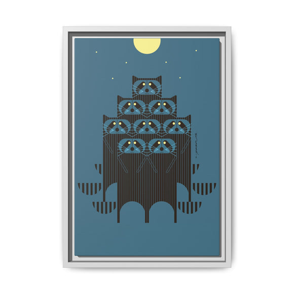 Raccpack Charley Harper Framed Giclee Print on Stretched Canvas