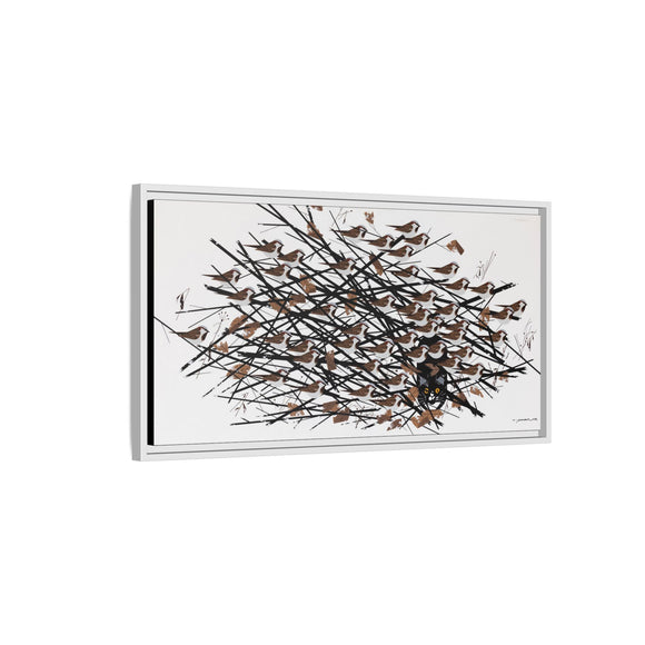 His Eyes Are On The Sparrow Charley Harper Framed Giclee Print Stretched on Canvas