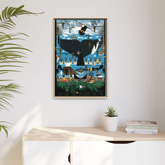 Glacier Bay Charley Harper Framed Giclee Print Stretched On Canvas