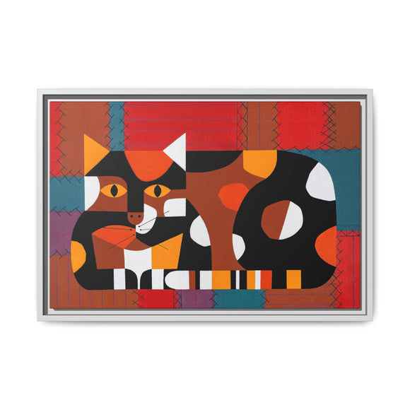 Edie Harper Crazy Cat Crazy Quilt Framed Giclee On Stretched Canvas Print