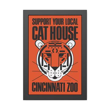 Cat House Cincinnati Zoo Charley Harper Pinewood Framed Posters - 0
