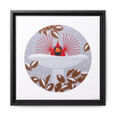 B-r-r-r-r-rdbath Charley Harper Framed Giclee Print on Stretched Canvas-1