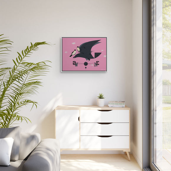 Eastern Kingbird Charley Harper Giclee on Matte Stretched Canvas