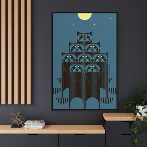 Racpack Charley Harper Framed Giclee Print on Stretched Canvas