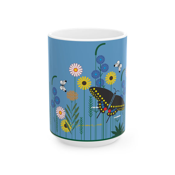 Charley Harper Wild Summer Eastern Tiger Swallowtail Butterfly Ceramic Mug 15 oz