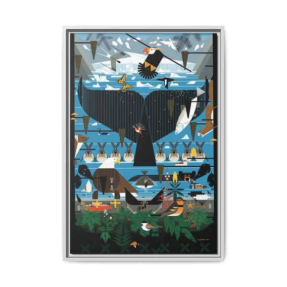 Glacier Bay Charley Harper Framed Giclee Print Stretched On Canvas