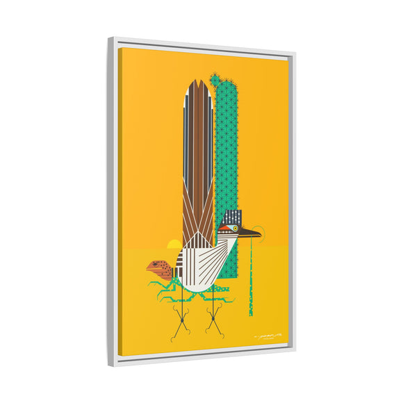 Tall Tail Charley Harper  Framed Giclee Canvas Wrapped Wall Mural Southwest Mid-Century Modern Art