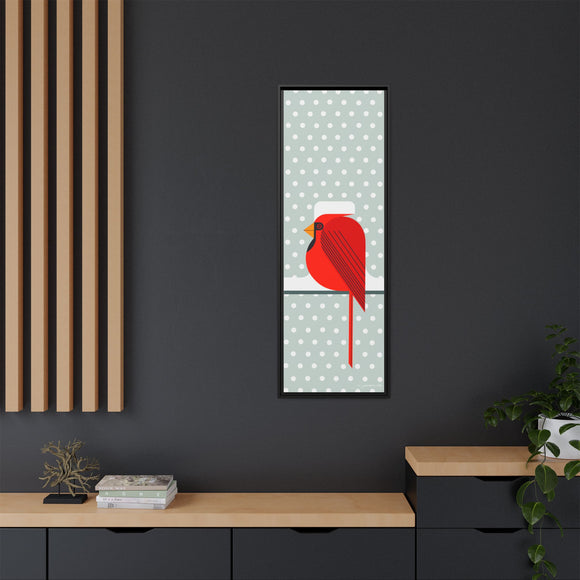 Cool Cardinal Charley Harper Framed Giclee Print Stretched On Canvas