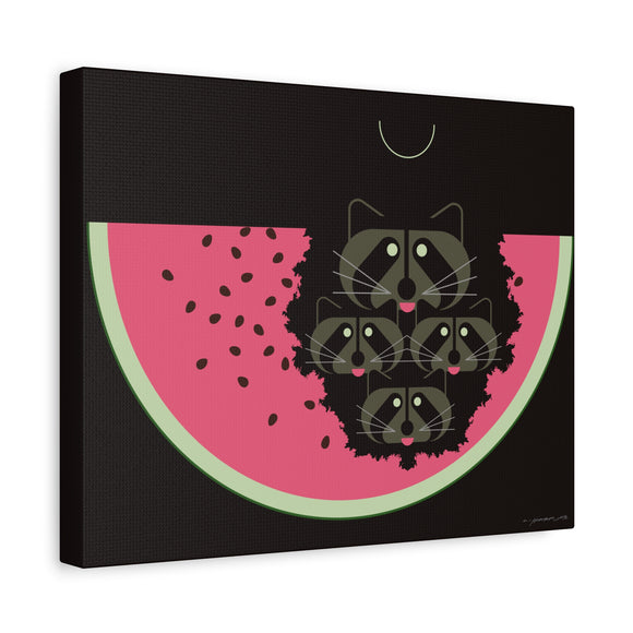 Watermelon Moon Charley Harper Unframed Giclee on Matte Stretched Canvas