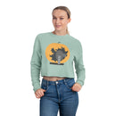 Racc-O-Lantern Charley Harper Women's Cropped Bella Canvas Sweatshirt-9