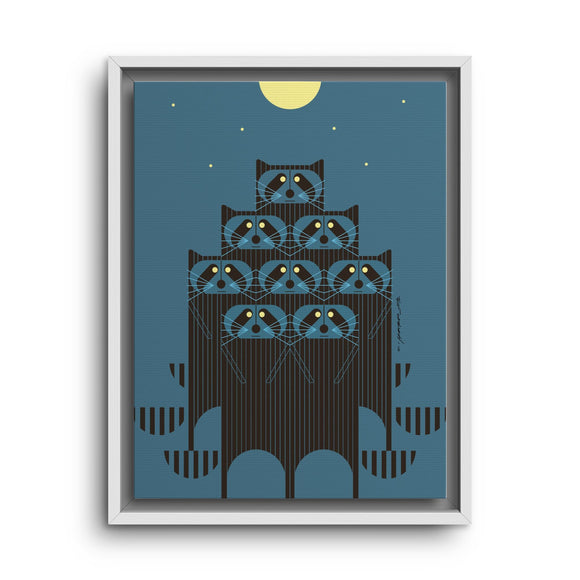 Racpack Charley Harper Framed Giclee Print on Stretched Canvas