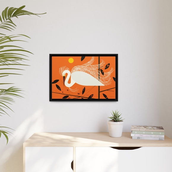 Snowy Egret Charley Harper Framed Giclee Print on Stretched Canvas