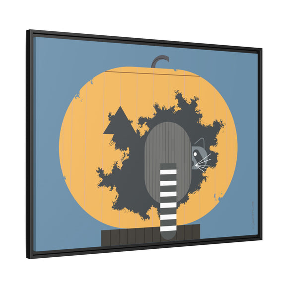 Racc-O-Lantern Charley Harper Framed Giclee Print Stretched On Canvas