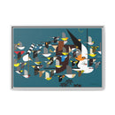 Charley Harper Mystery Of The Missing Migrants Framed Giclee On Canvas Wall  Art-5
