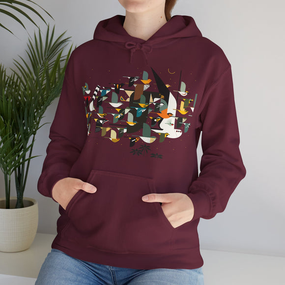 Charley Harper Mystery Of The Missing Migrants Unisex Heavy Blend™ Hooded Sweatshirt