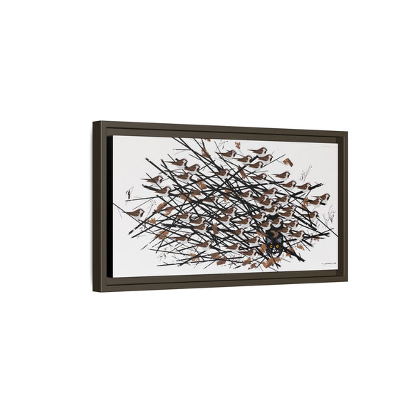 His Eyes Are On The Sparrow Charley Harper Framed Giclee Print Stretched on Canvas