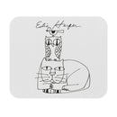 Edie Harper Line Art Cat Owl Bird Mouse Pad (Rectangle)-1