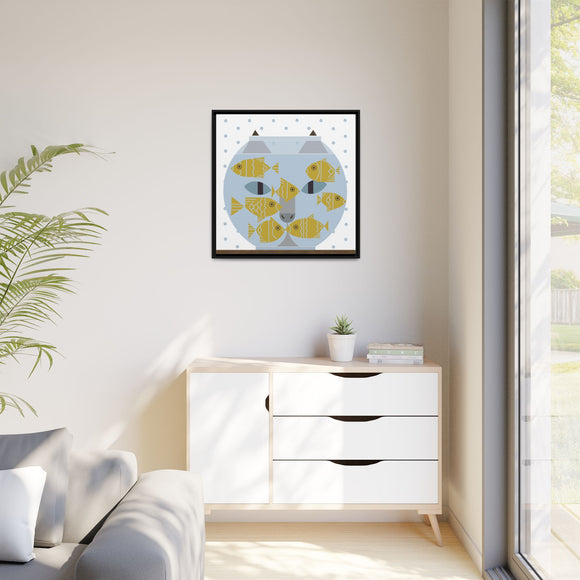 Fishful Thinking Edie Harper Framed Giclee Print on Stretched Canvas