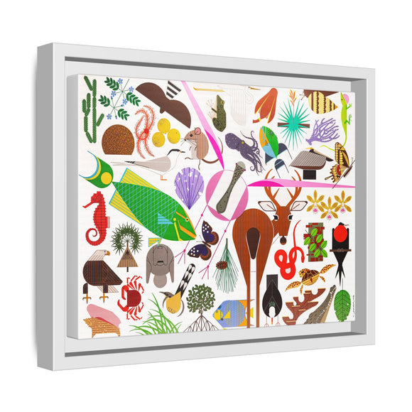 Charley Harper Florida Keys Framed Giclee On Canvas Wall Art