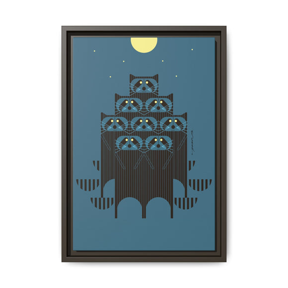 Raccpack Charley Harper Framed Giclee Print on Stretched Canvas