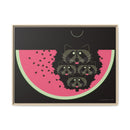 Watermelon Moon Charley Harper Framed Giclee Print on Matte Canvas-1