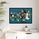 Charley Harper Mystery Of The Missing Migrants Framed Giclee On Canvas Wall  Art-25