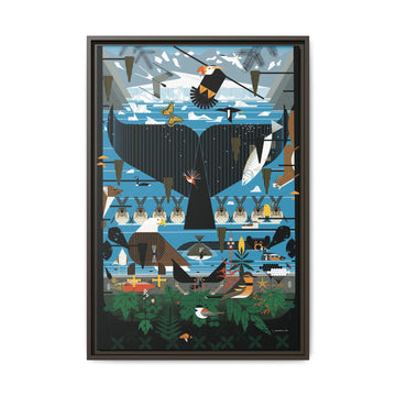 Glacier Bay Charley Harper Framed Giclee Print Stretched On Canvas - 0
