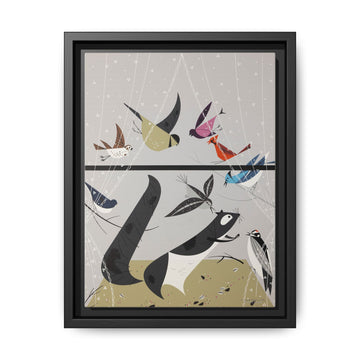 Charley Harper Feeding Station Framed Giclee Wall Art