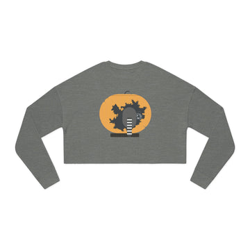 Racc-O-Lantern Charley Harper Women's Cropped Bella Canvas Sweatshirt