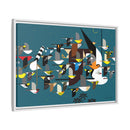 Charley Harper Mystery Of The Missing Migrants Framed Giclee On Canvas Wall  Art-33